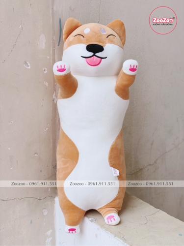 Gối ôm chó shiba lông mịn nằm TC