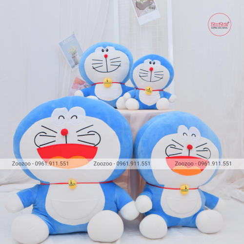 Thú bông Doraemon lông mịn ngồi TC